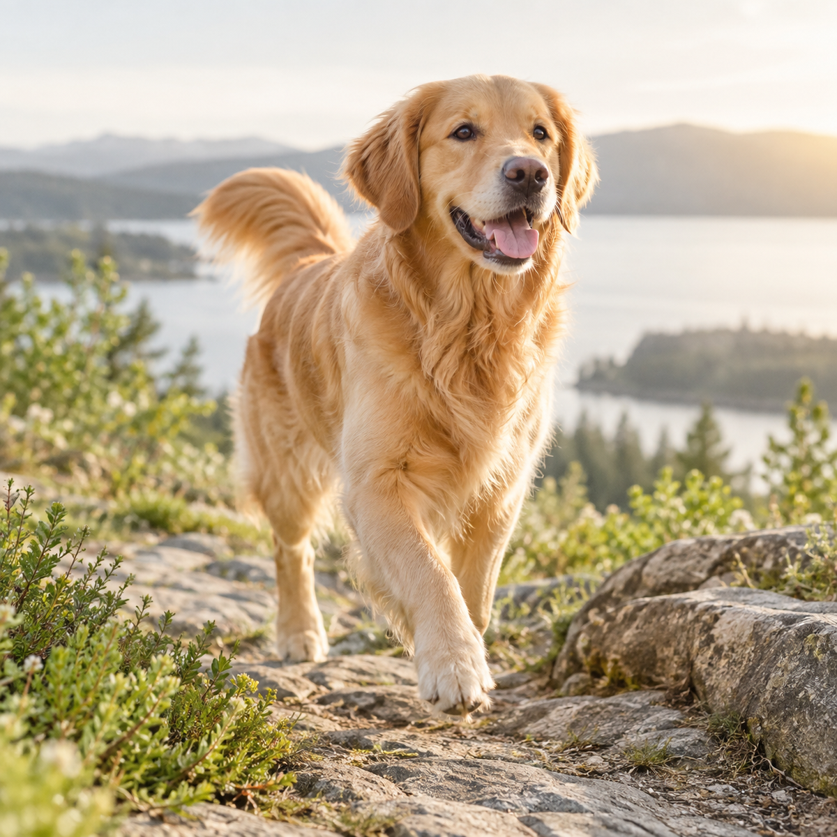 Active dog outdoors for joint and mobility support