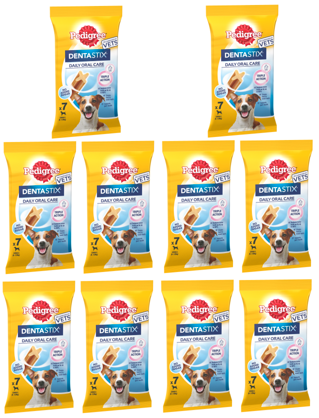 10 x Pedigree Dentastix Small Dog Dental Chews 7 Stick 110Gm product image