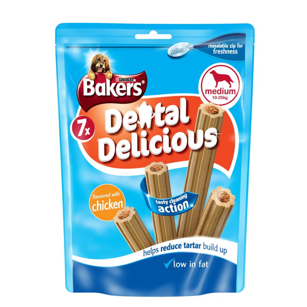 6 x Bakers Dental Delicious Med Dog Treat Chicken 200G product image