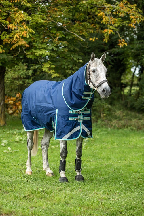 100g Detachable Neck Turnout Rug - Navy - image 2 - Wellbeing Pets
