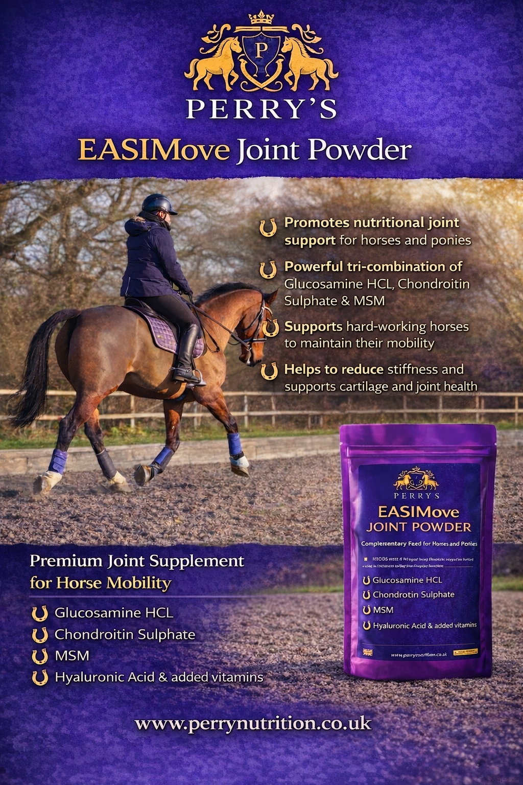 Perry Nutrition EASIMove Joint Powder for Horses