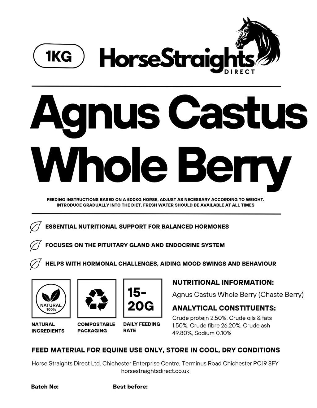 Agnus Castus for Horses | Whole Chaste Tree Berry