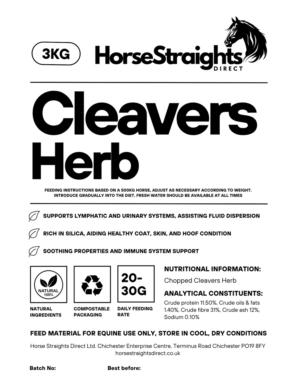Cleavers for Horses | Chopped Herb - image 3 - Wellbeing Pets