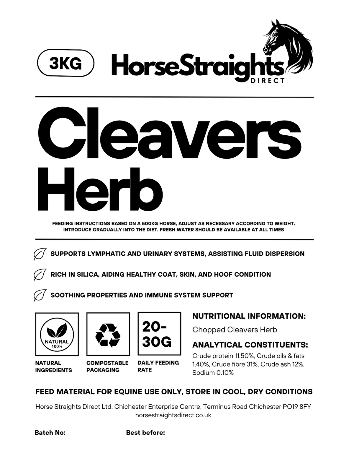 Cleavers for Horses | Chopped Herb - image 3 - Wellbeing Pets