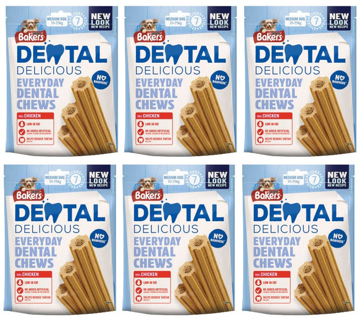 6 x Bakers Dental Medium Chicken 200G