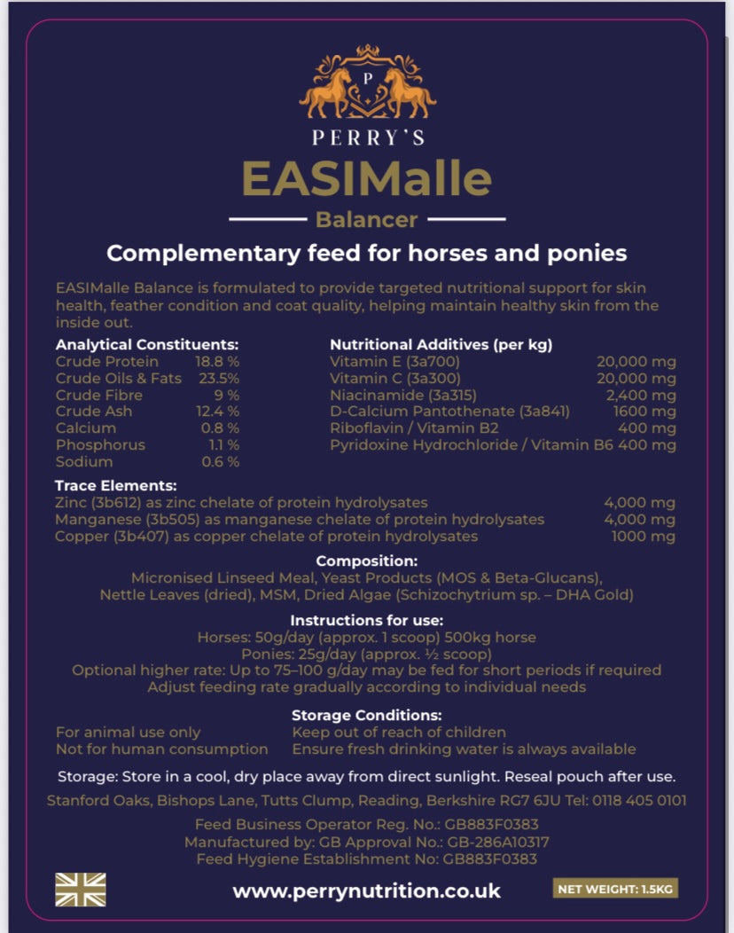 Perry Nutrition EASIMalle Balancer | Horse Skin Support