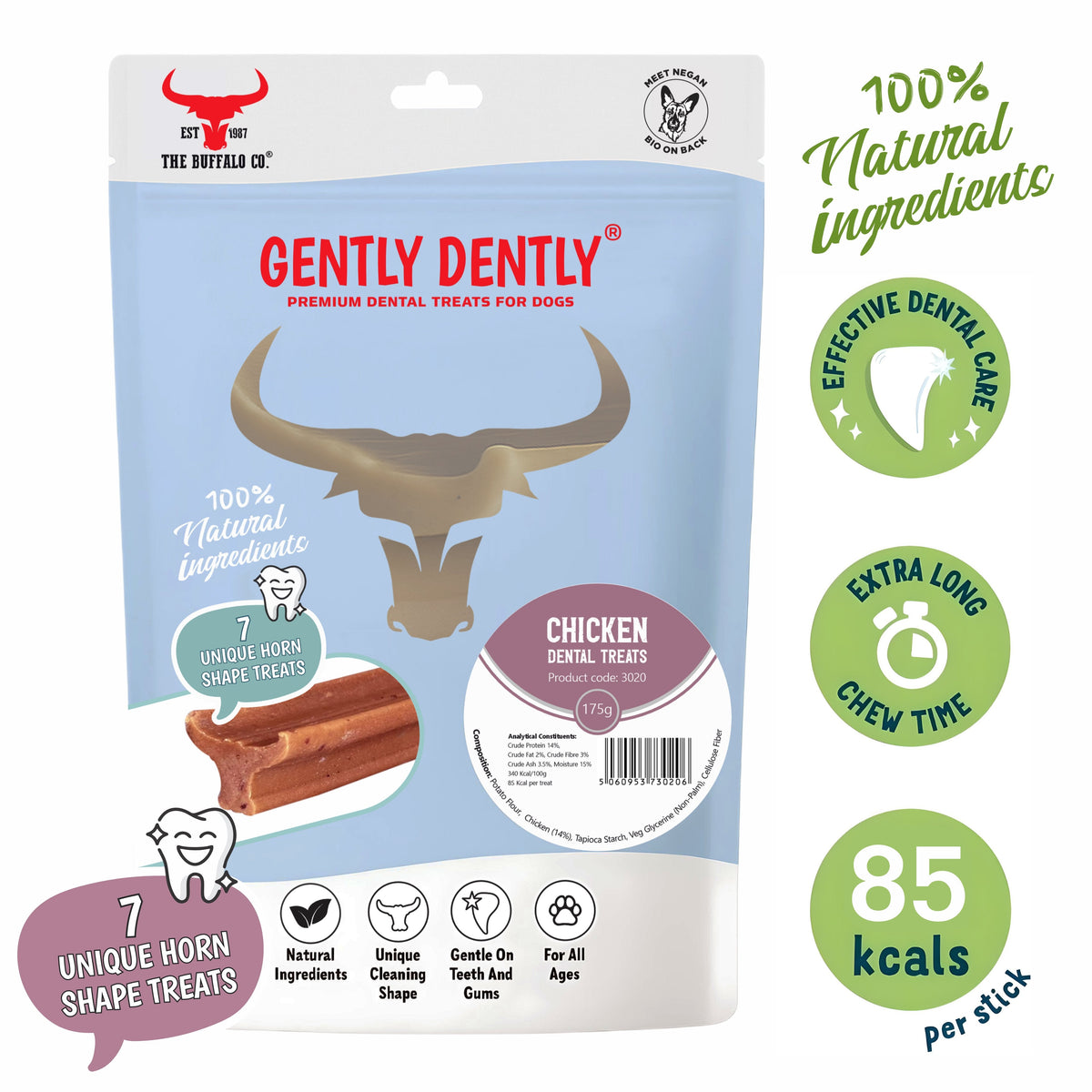Gently Dently Chicken Dental Treats for Dogs | 175g product image