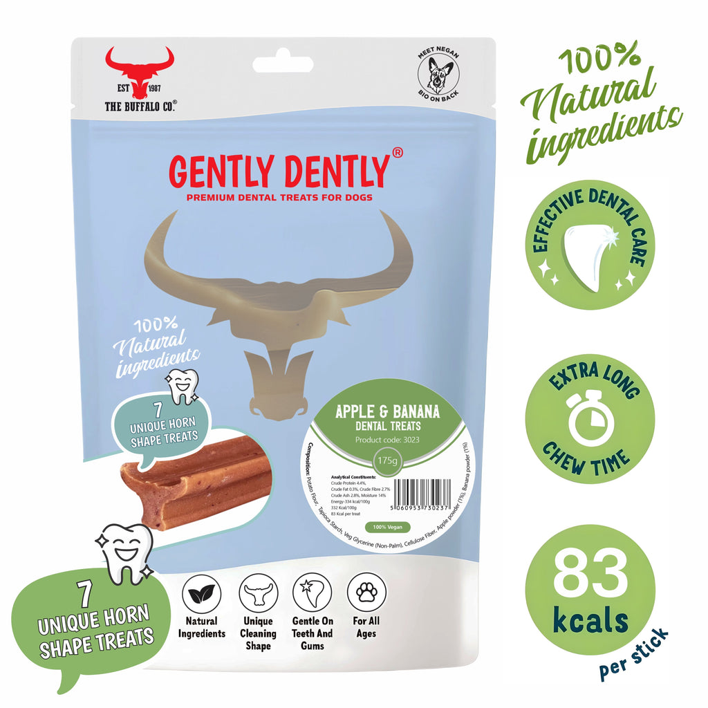 Gently Dently Apple & Banana Dental Treats for Dogs | 175g product image