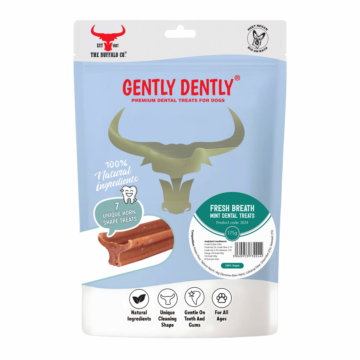 Gently Dently Fresh Breath Mint Dental Treats for Dogs | 175g product image