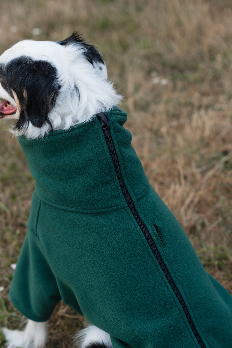 Wide Fit Fleece Dog Jumper - Hunter Green
