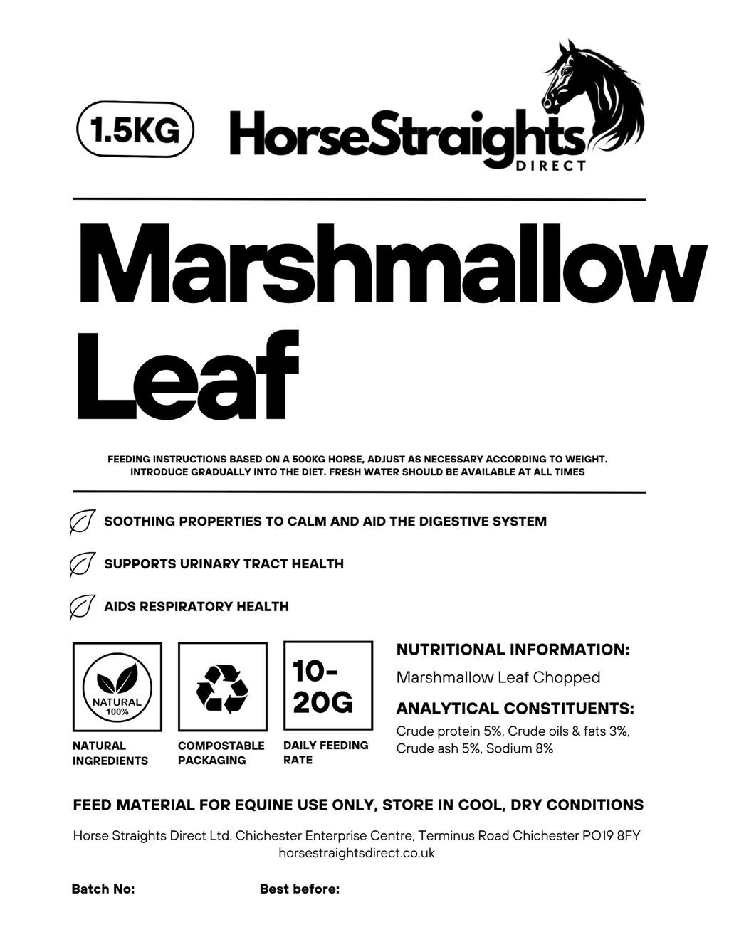 Marshmallow Leaf for Horses | Chopped Herb - image 3 - Wellbeing Pets