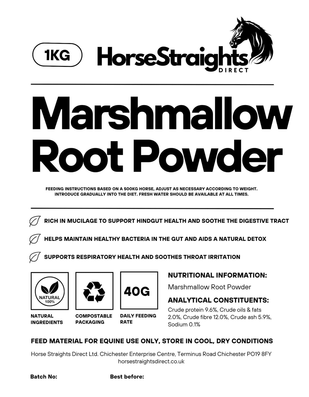 Marshmallow Root Powder for Horses - image 2 - Wellbeing Pets