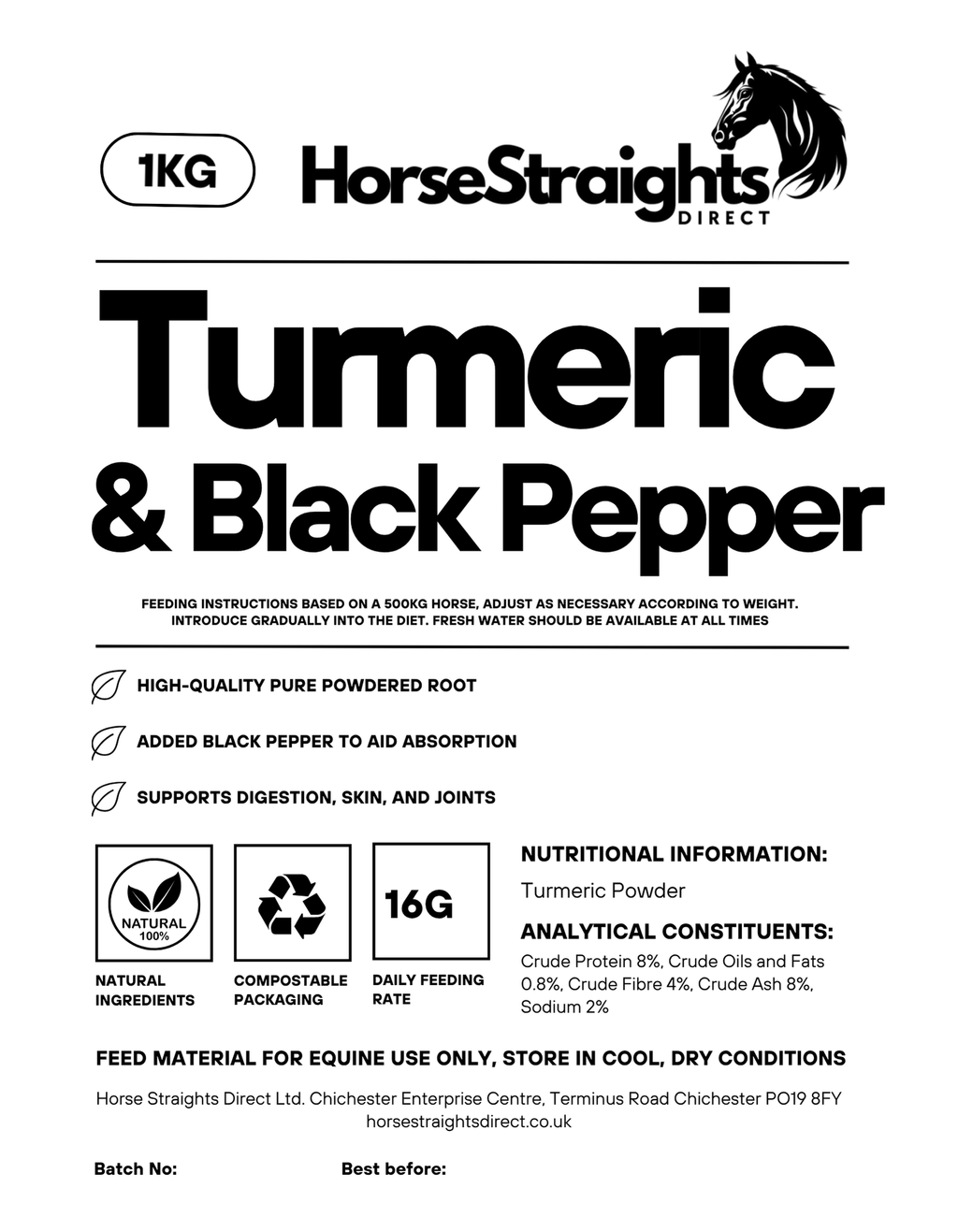 Turmeric with Black Pepper for Horses - image 3 - Wellbeing Pets
