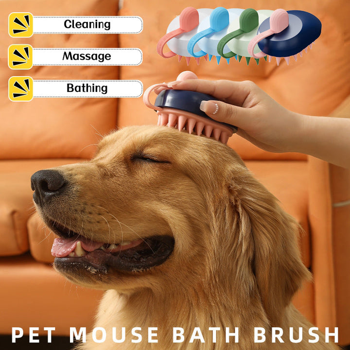 Soft Silicone Bath & Grooming Brush for Dogs & Cats