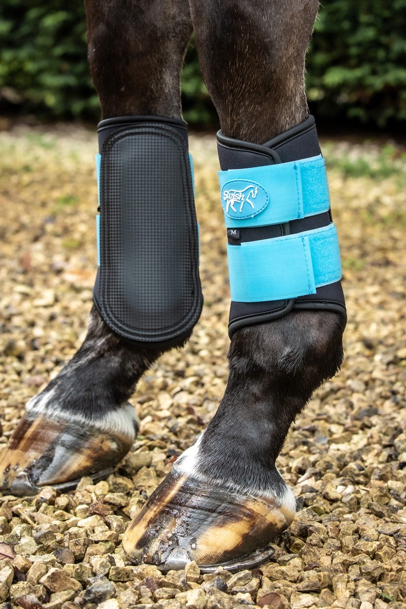 Double Locking Brushing Boots - Blue - Wellbeing Pets