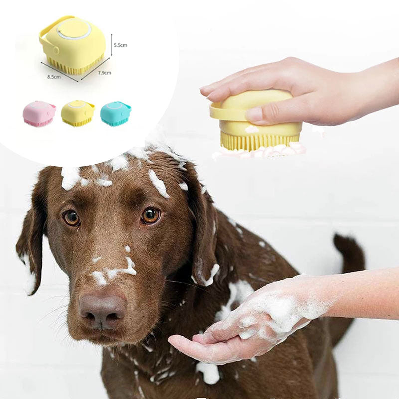 Silicone Shampoo-Dispensing Bath Brush for Dogs & Cats product image