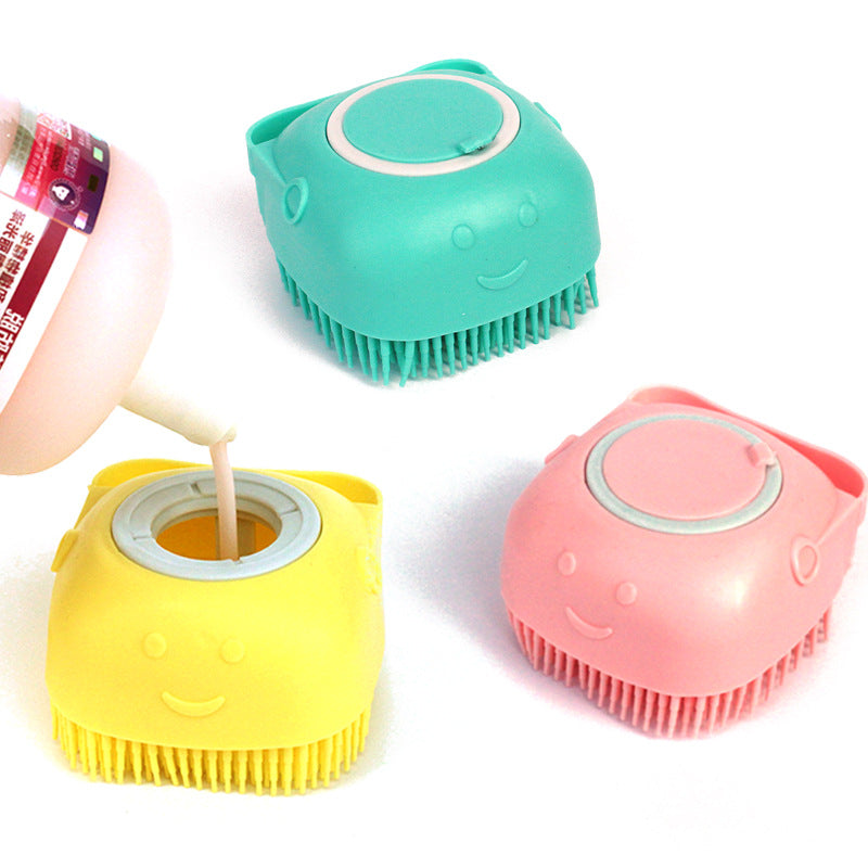 Silicone Shampoo-Dispensing Bath Brush for Dogs & Cats product image