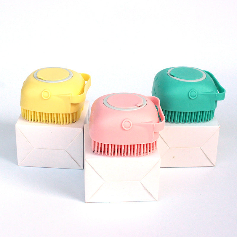 Silicone Shampoo-Dispensing Bath Brush for Dogs & Cats product image