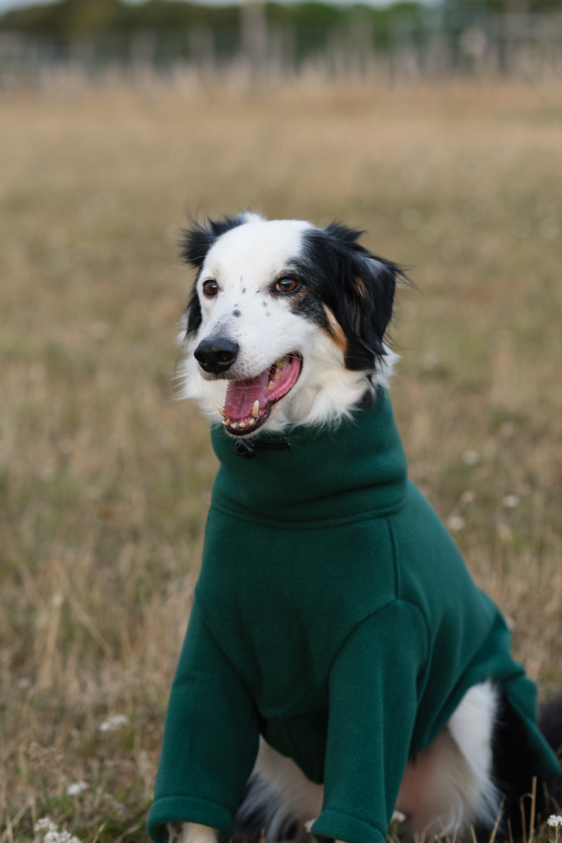 Wide Fit Fleece Dog Jumper - Hunter Green
