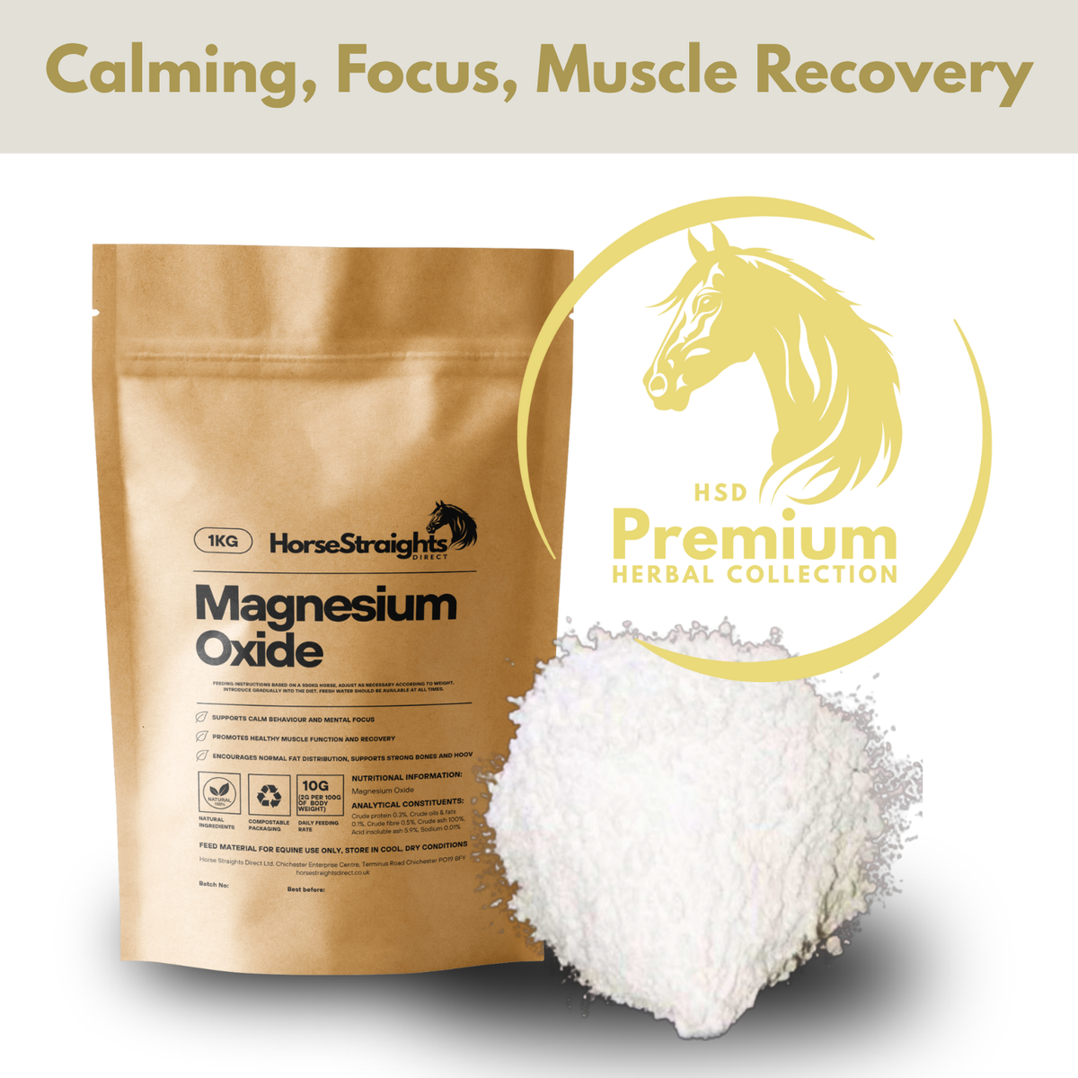 Magnesium Oxide Powder for Horses - Wellbeing Pets