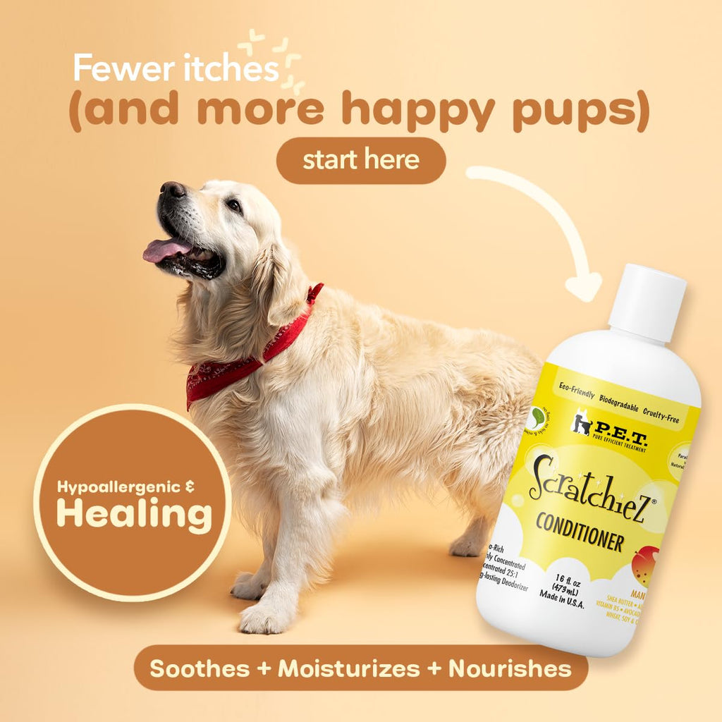 P.E.T. Scratchiez Soothing Oatmeal & Aloe Conditioner for Dogs & Cats — Mango Coconut, 16 oz product image