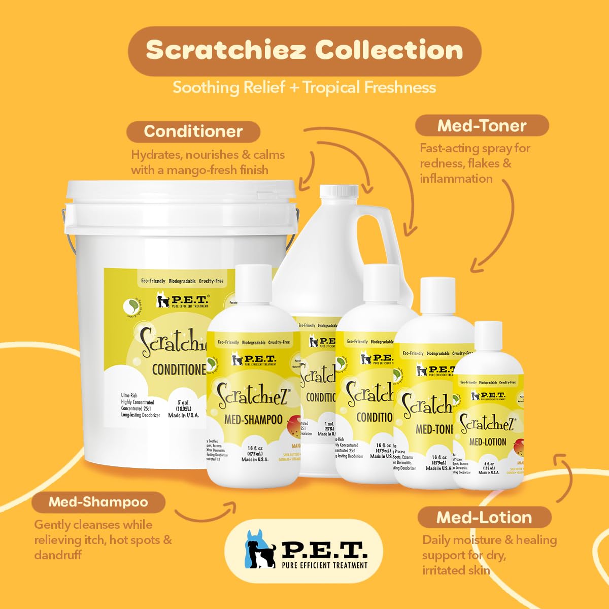 P.E.T. Scratchiez Soothing Oatmeal & Aloe Conditioner for Dogs & Cats — Mango Coconut, 16 oz product image
