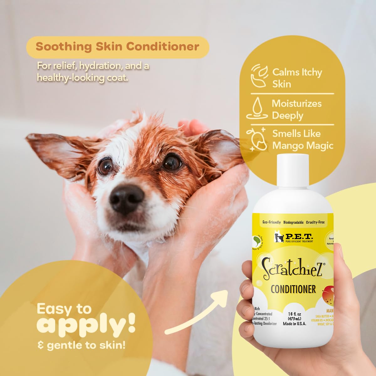 P.E.T. Scratchiez Soothing Oatmeal & Aloe Conditioner for Dogs & Cats — Mango Coconut, 16 oz product image
