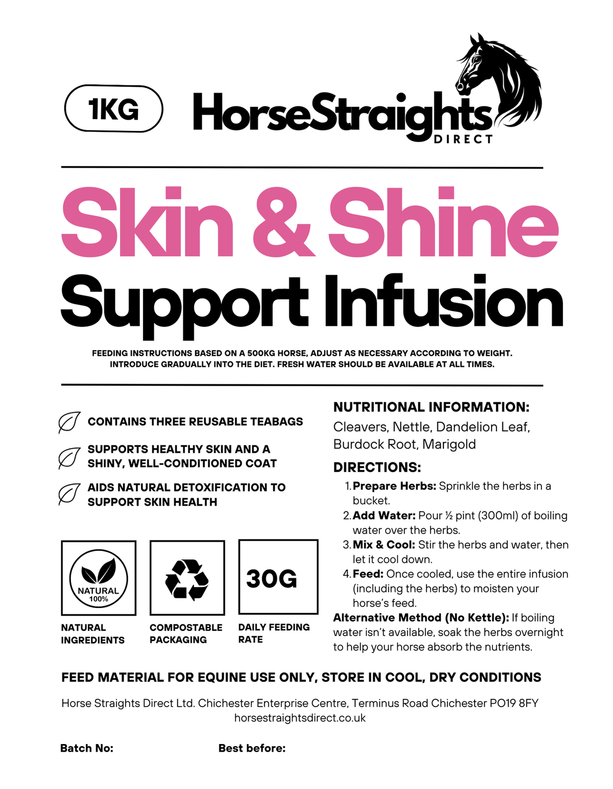 Skin & Shine Support Infusion for Horses - image 2 - Wellbeing Pets