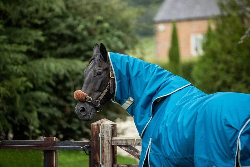 300g Turnout Rug With Detachable Neck - Turquoise
