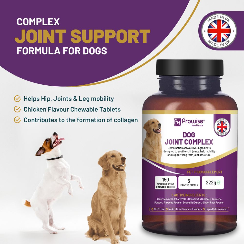 Dog Joint Support 150 Chicken Chewable Tablets 5 Months Supply | UK Made by Prowise product image