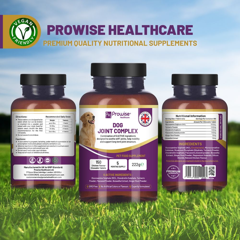 Dog Joint Support 150 Chicken Chewable Tablets 5 Months Supply | UK Made by Prowise product image